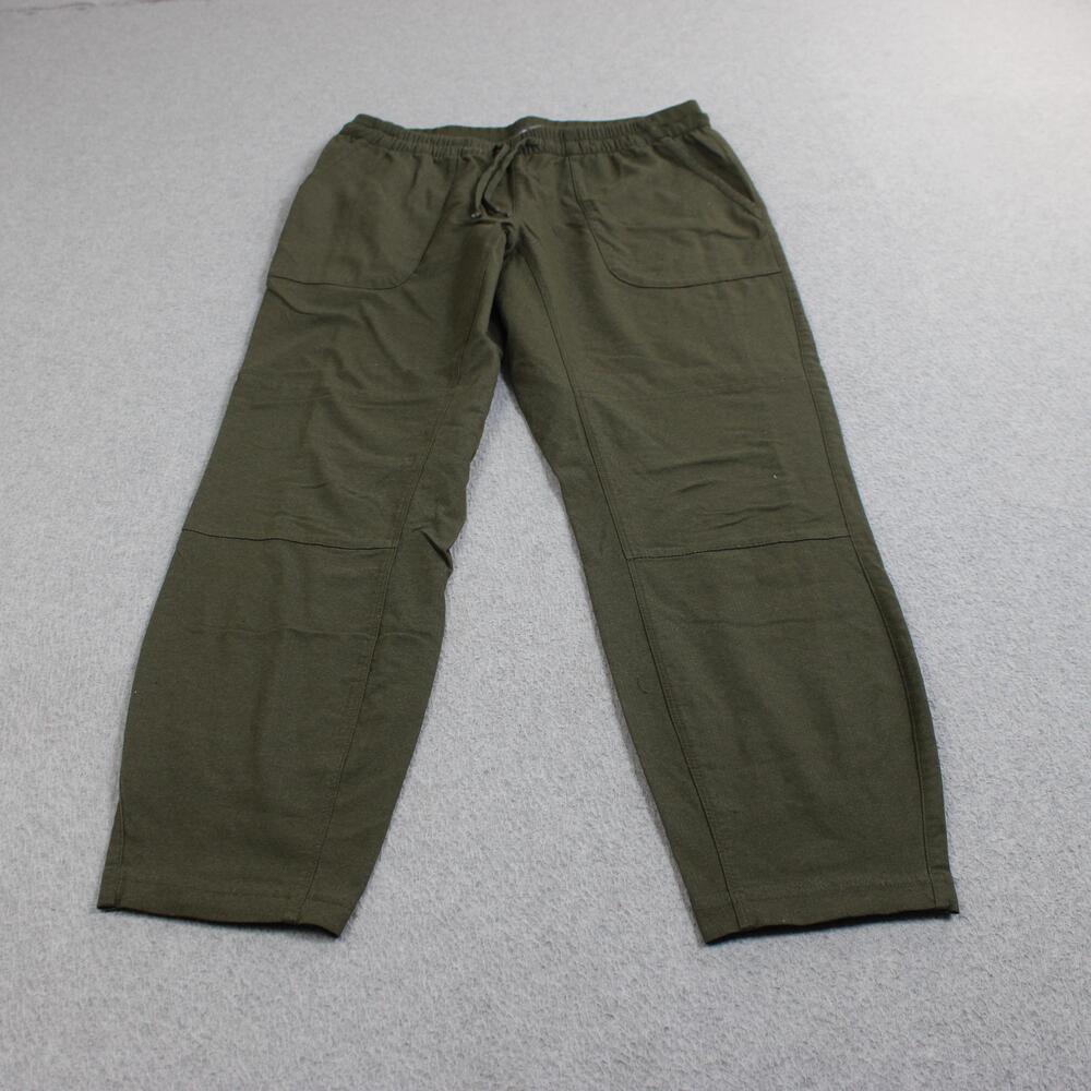 North Face Pant Women Small Green Jogger Elastic Waist Hike Outdoor Double Knee